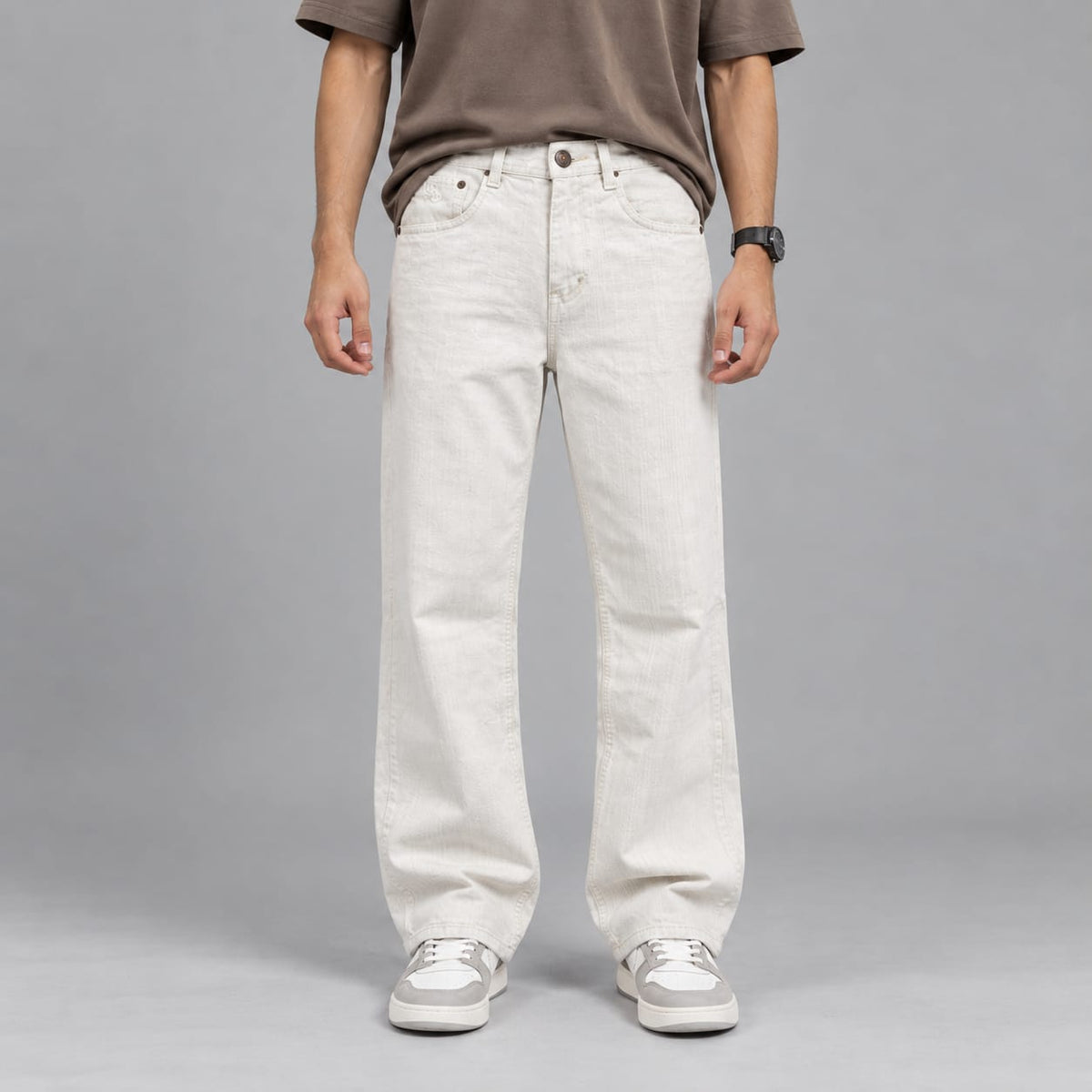 Wide leg pure white jeans