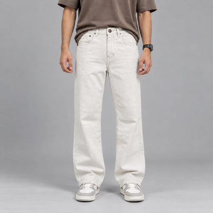 Wide leg pure white jeans