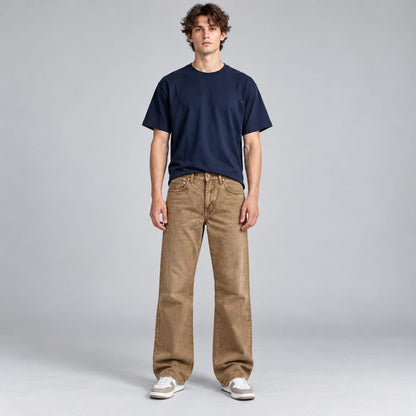 Wide leg brown jeans