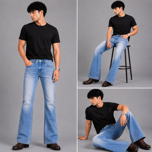 Washed bootcut jeans