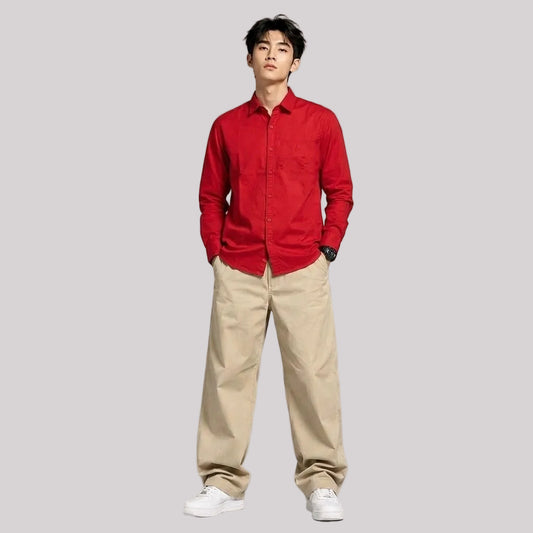 Linen blend regular fit shirt