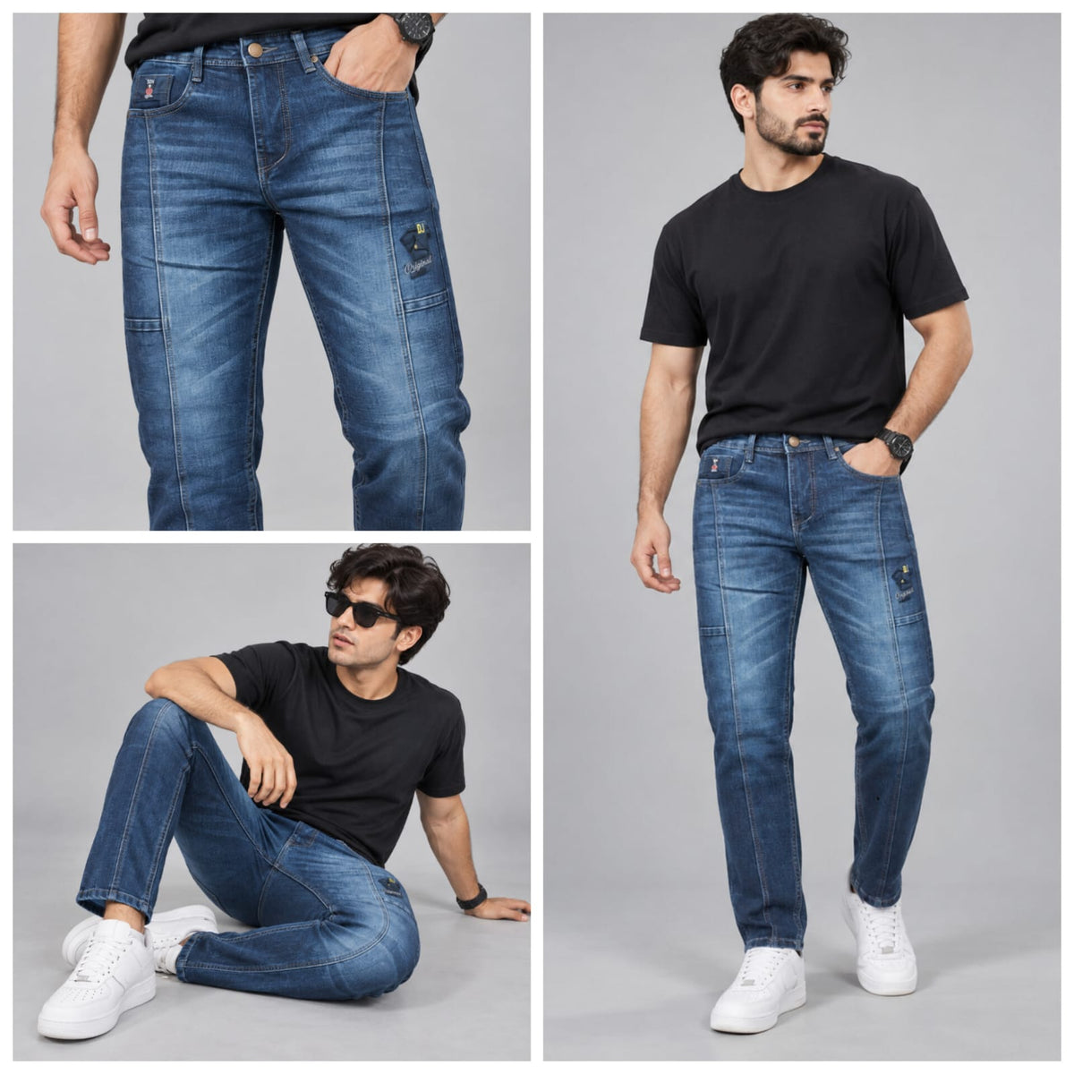 regular fit designer jeans