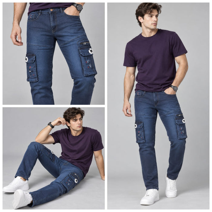 Denim Cargo Jeans - BE18 men's jeans