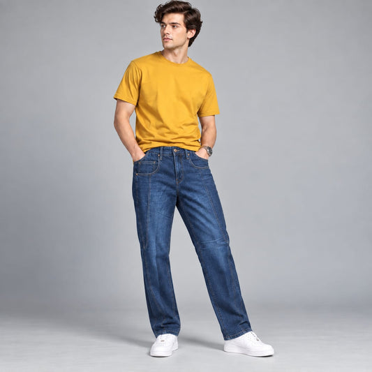 Straight fit designer jeans