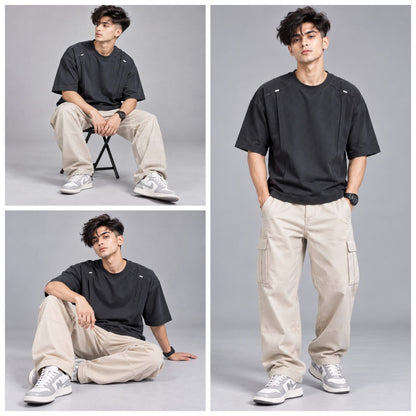 Black oversized with shoulder touch-up
