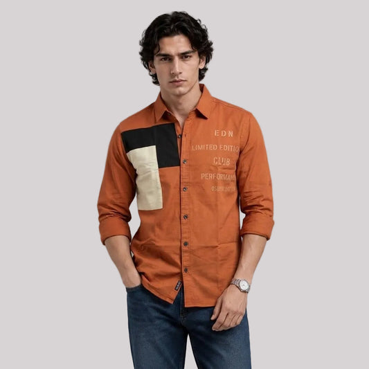 Oxford patch brick shirt