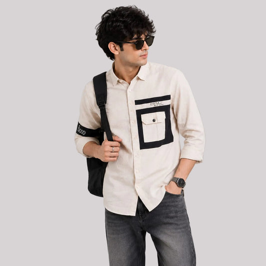 Single pocket offwhite designer shirt