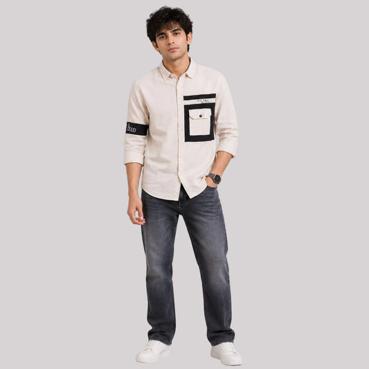 Single pocket offwhite designer shirt