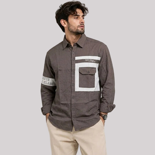 Single pocket designer shirt