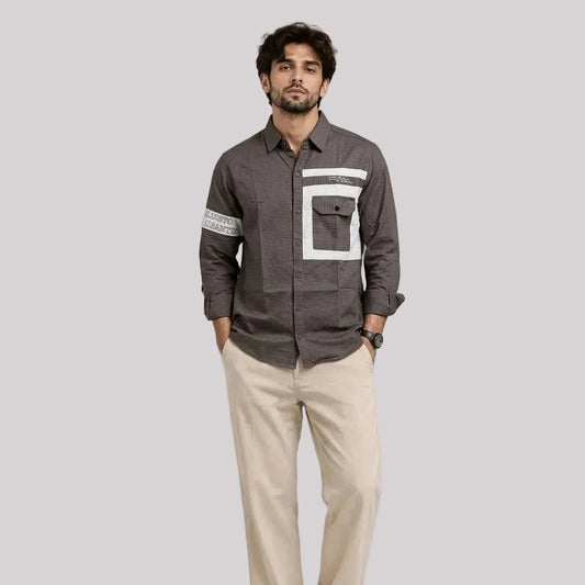 Single pocket designer shirt