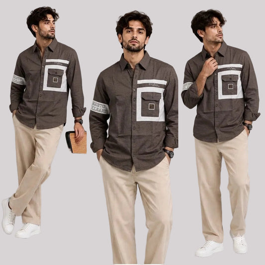 Single pocket designer shirt