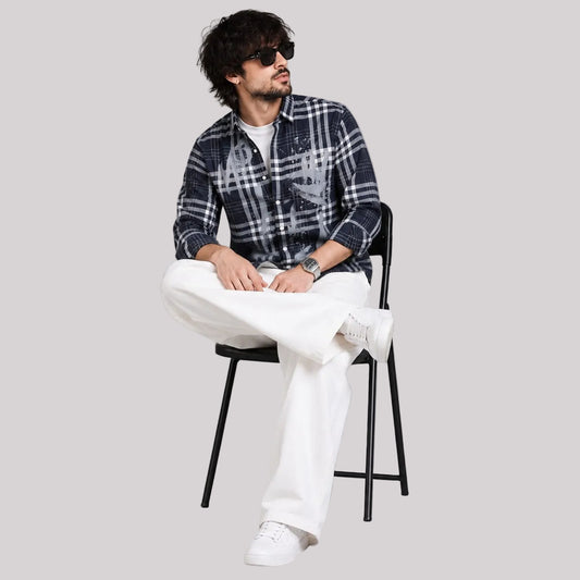 Designer indigo check