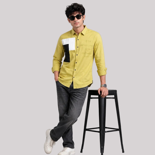 Oxford patch lemon shirt
