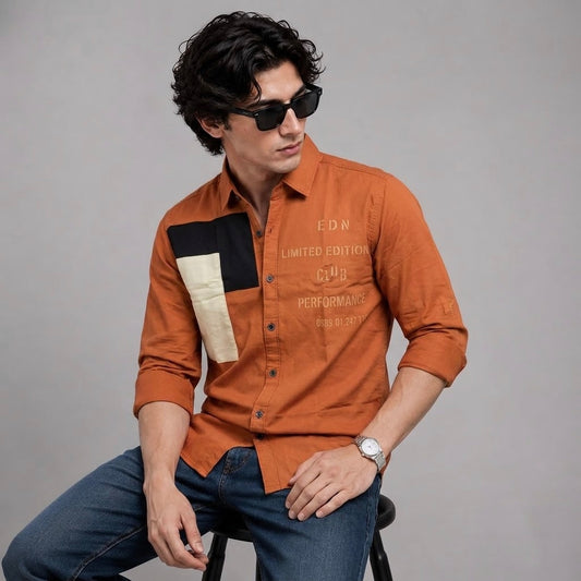Oxford patch brick shirt