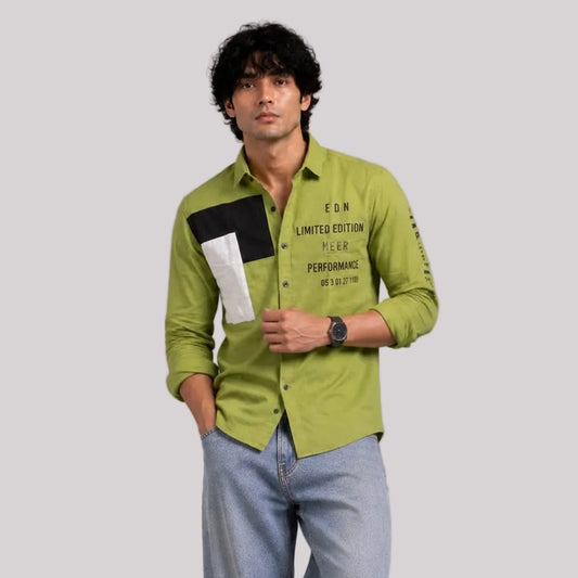 Oxford patch parrot shirt