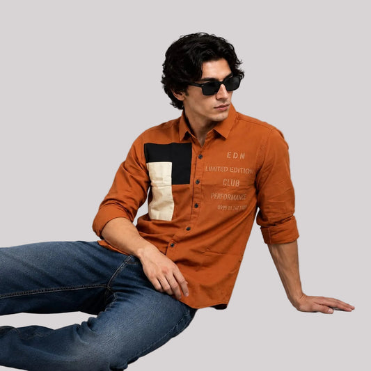 Oxford patch brick shirt