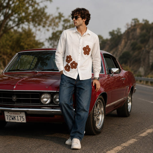 Designer cotton linen shirt