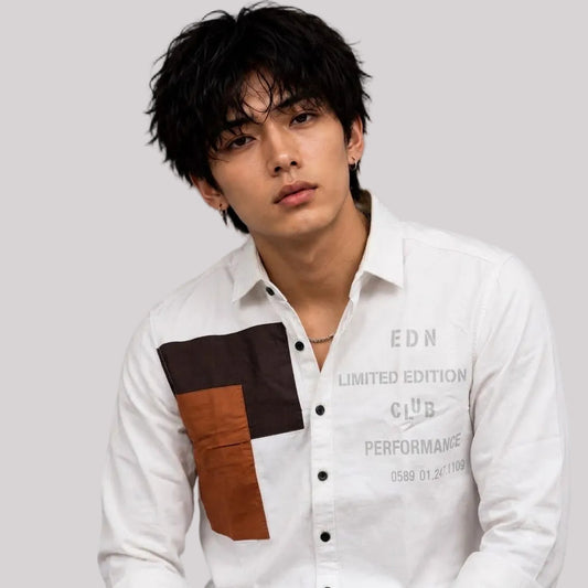 Oxford patch white shirt