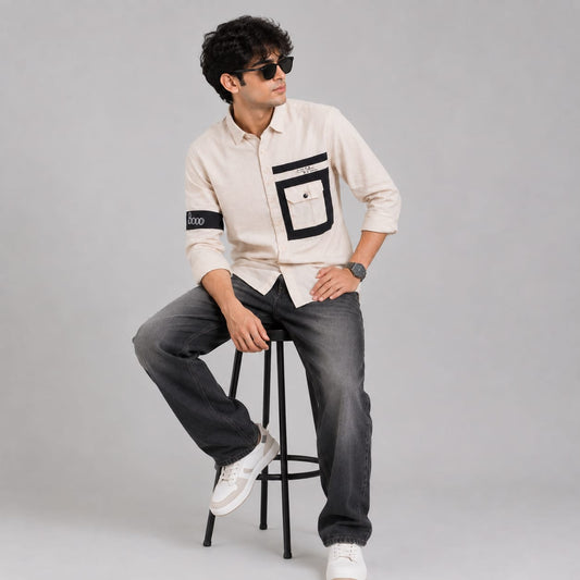Single pocket offwhite designer shirt