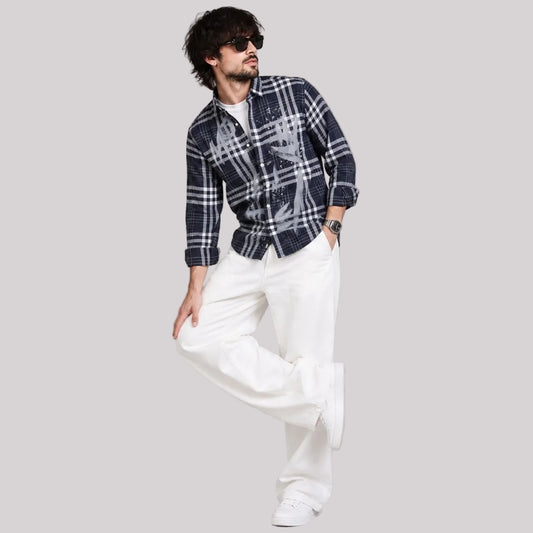 Designer indigo check