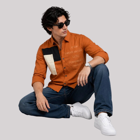 Oxford patch brick shirt